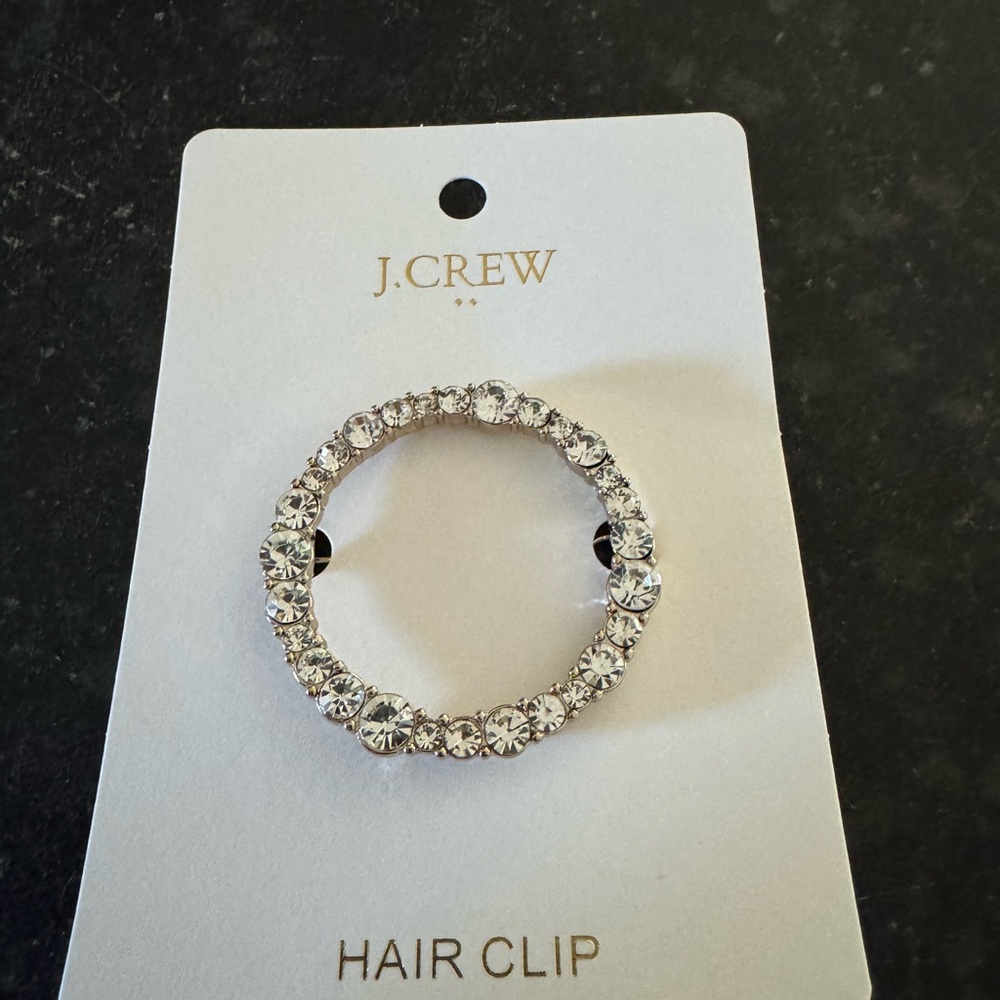 J. Crew Silver Crystal Hair Clips